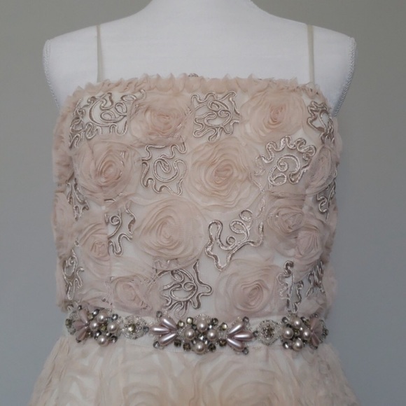 Adrianna Papell strapless rosette tulle ball gown - Picture 7 of 16